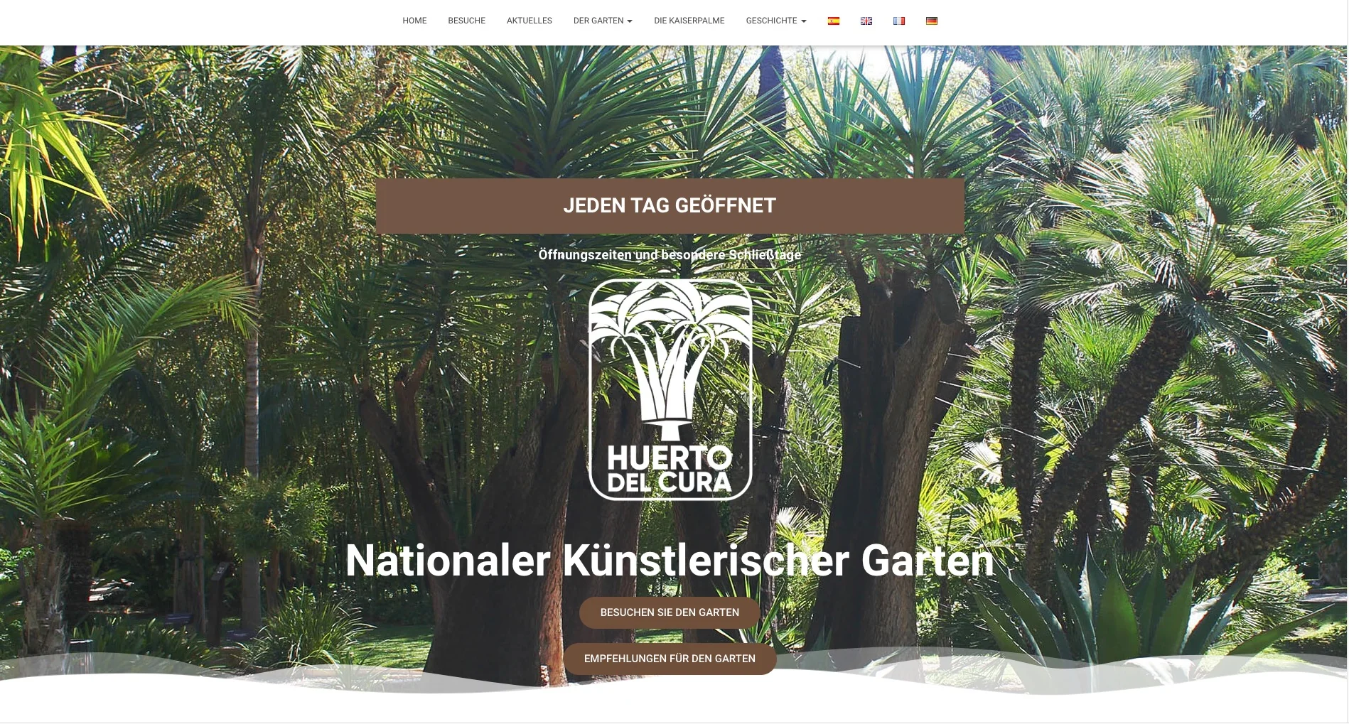 El Huerto del Cura incorpora el alemán a su página web